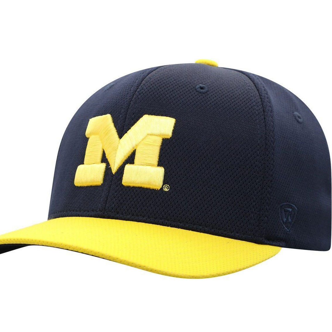 Top of the World Men's Navy/Maize Michigan Wolverines Two-Tone Reflex Hybrid Tech Flex Hat - Image 4 of 4