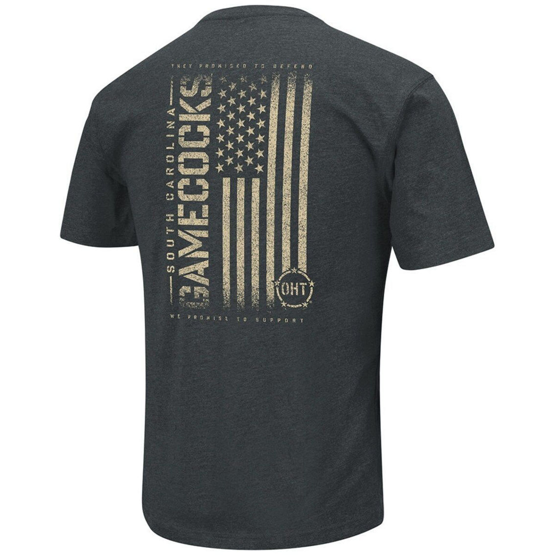 Colosseum Men's Heathered Black South Carolina Gamecocks OHT Military Appreciation Flag 2.0 T-Shirt - Image 4 of 4