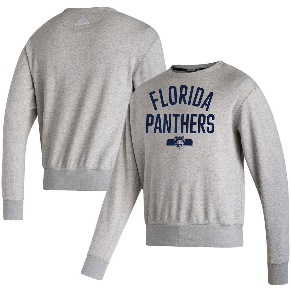 adidas Men's Heathered Gray Florida Panthers Vintage Pullover Sweatshirt - Image 2 of 4
