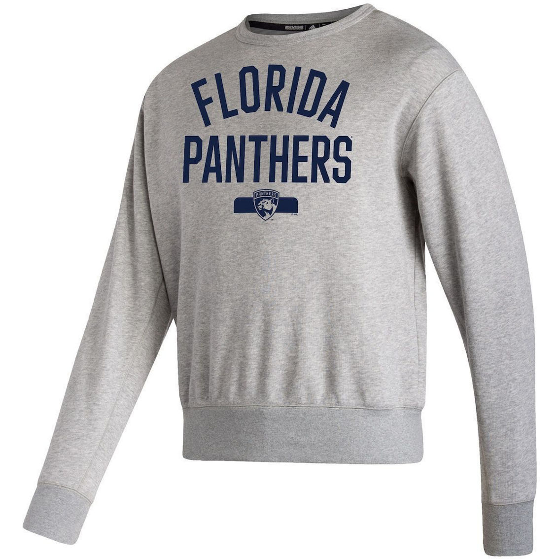 adidas Men's Heathered Gray Florida Panthers Vintage Pullover Sweatshirt - Image 3 of 4