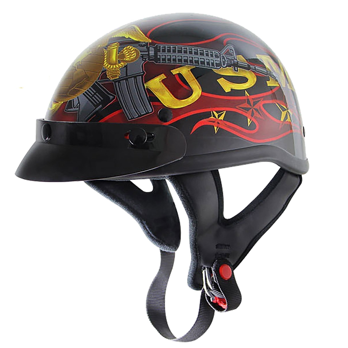 US Marines Motorcycle Helmet - Image 2 of 2