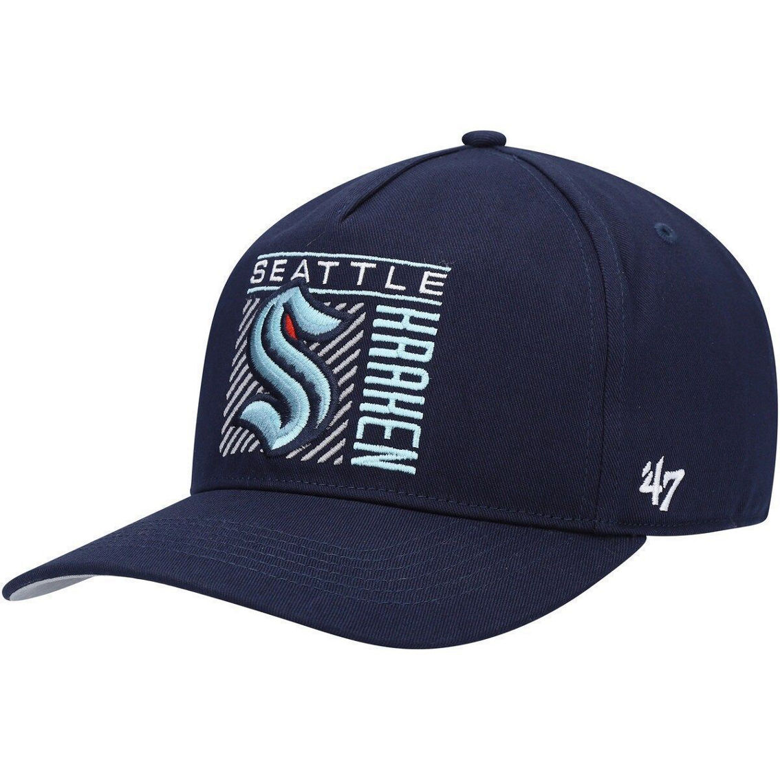 '47 Men's Deep Sea Blue Seattle Kraken Reflex Hitch Snapback Hat - Image 2 of 4