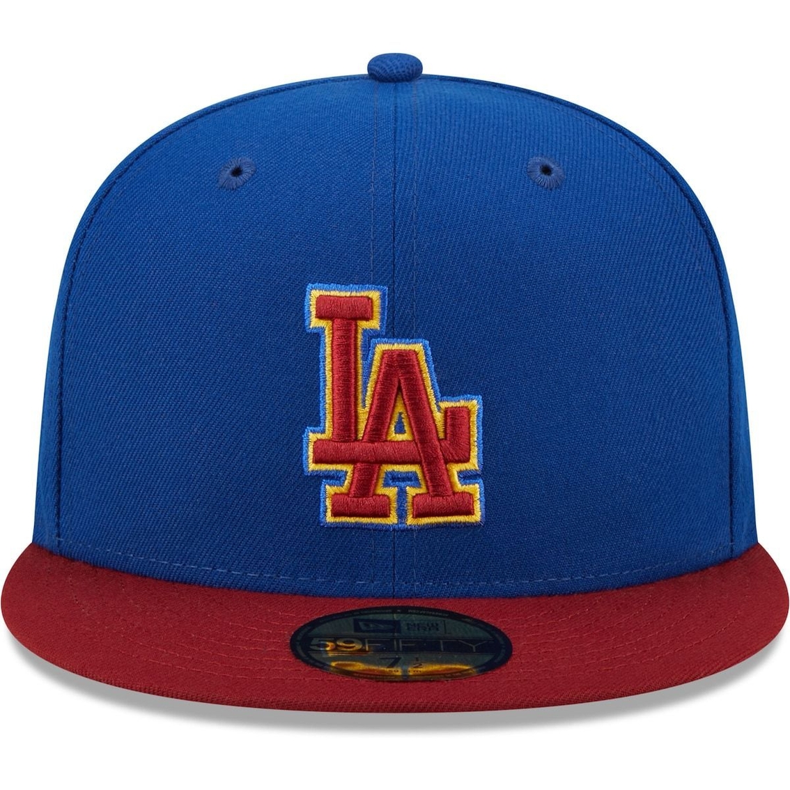 New Era Men's Royal/Red Los Angeles Dodgers Logo Primary Jewel Gold Undervisor 59FIFTY Fitted Hat - Image 3 of 4