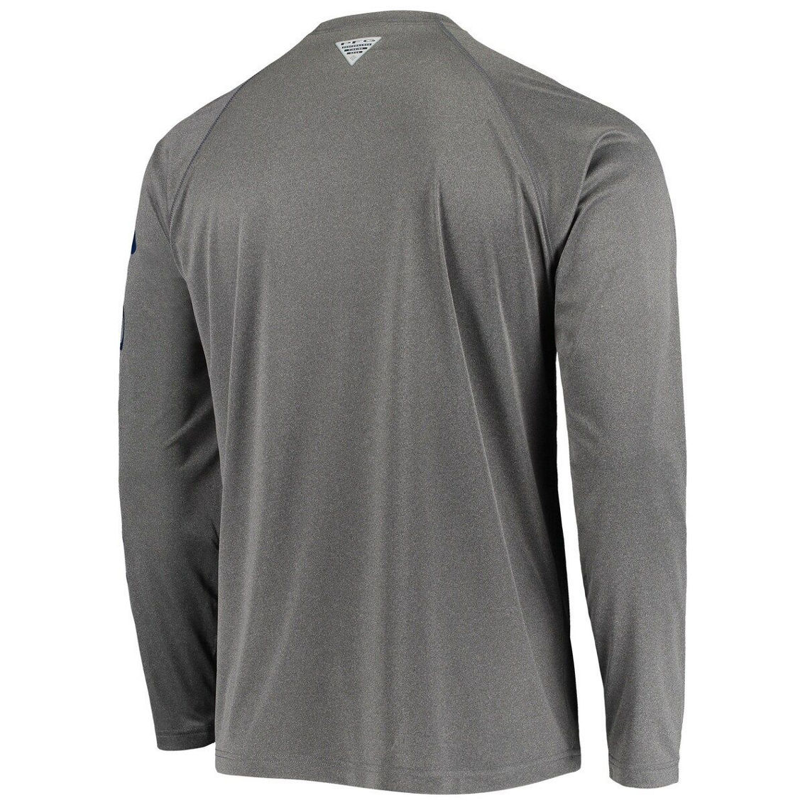 Columbia Men's Charcoal Michigan Wolverines Terminal Tackle Omni-Shade Raglan Long Sleeve T-Shirt - Image 4 of 4