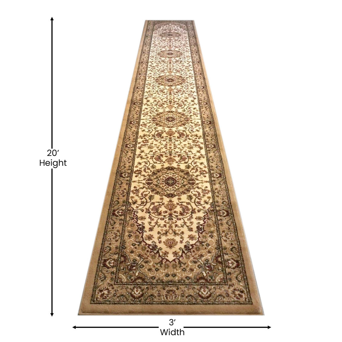 Flash Furniture 3' x 20' Traditional Persian Style Area Rug - Image 5 of 5