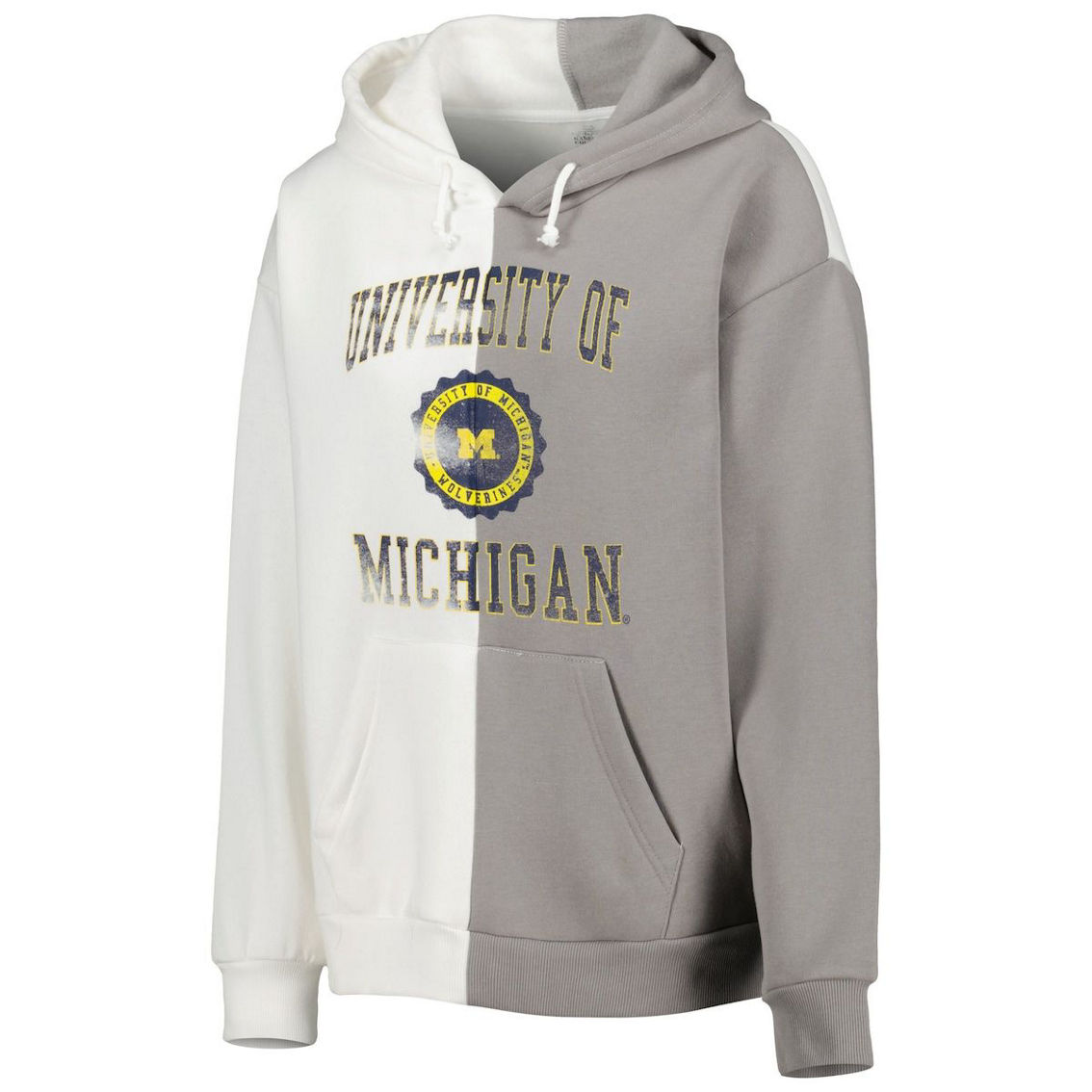 Gameday Couture Women's Gray/White Michigan Wolverines Split Pullover Hoodie - Image 3 of 4