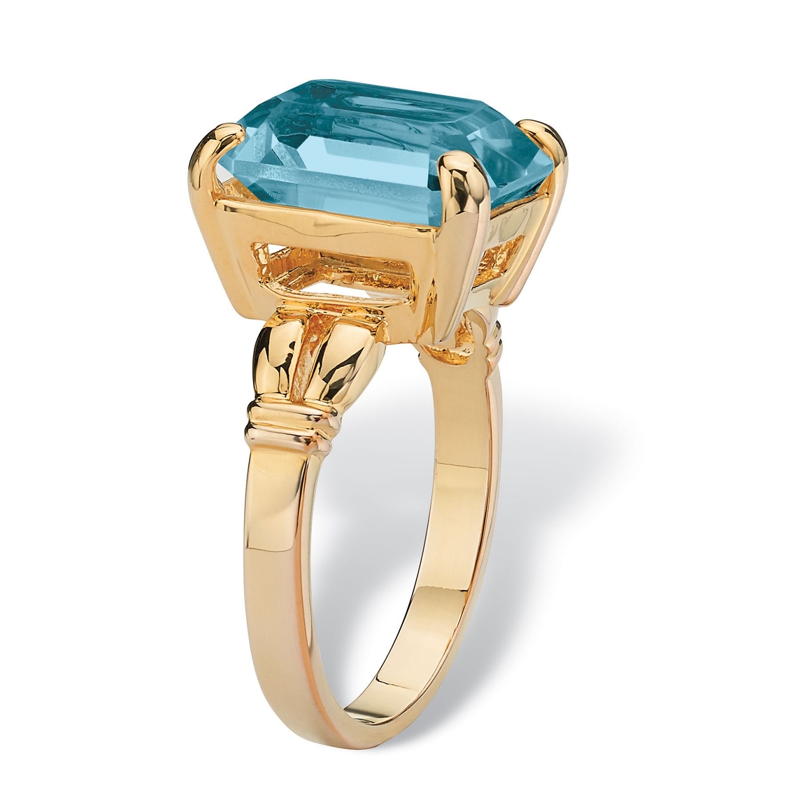 Emerald-Cut Simulated Birthstone Ring in Gold-Plated - Image 2 of 5
