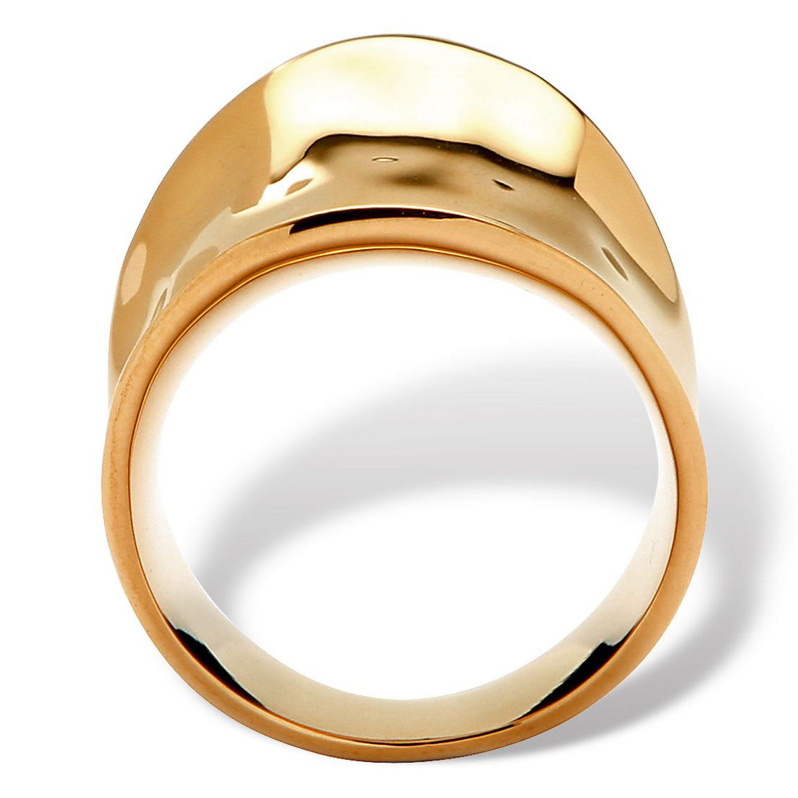 Concave Cigar Band Ring 18k Gold Plated - Image 2 of 5