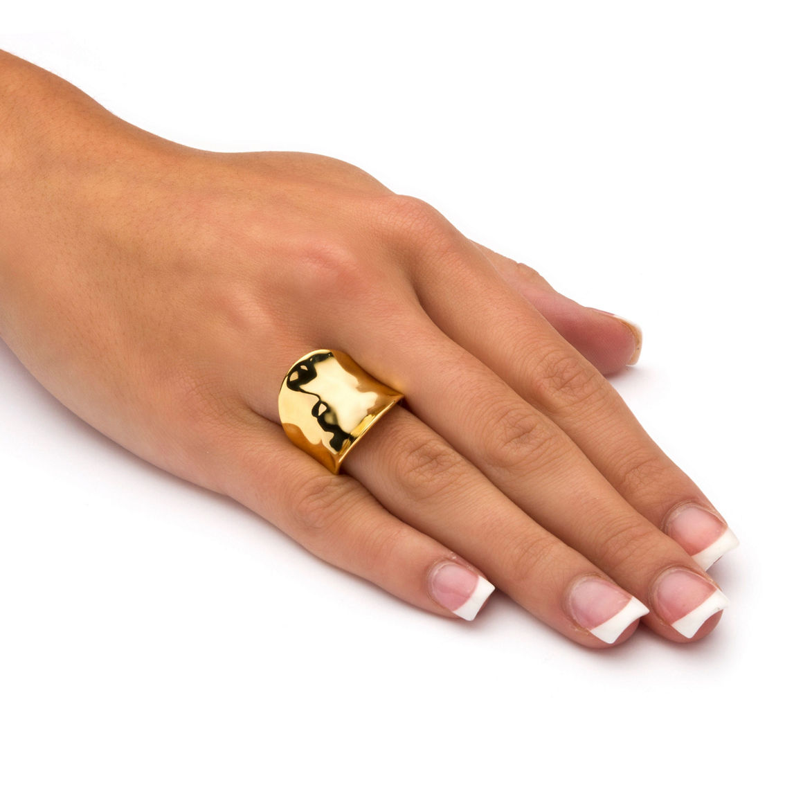 Concave Cigar Band Ring 18k Gold Plated - Image 3 of 5