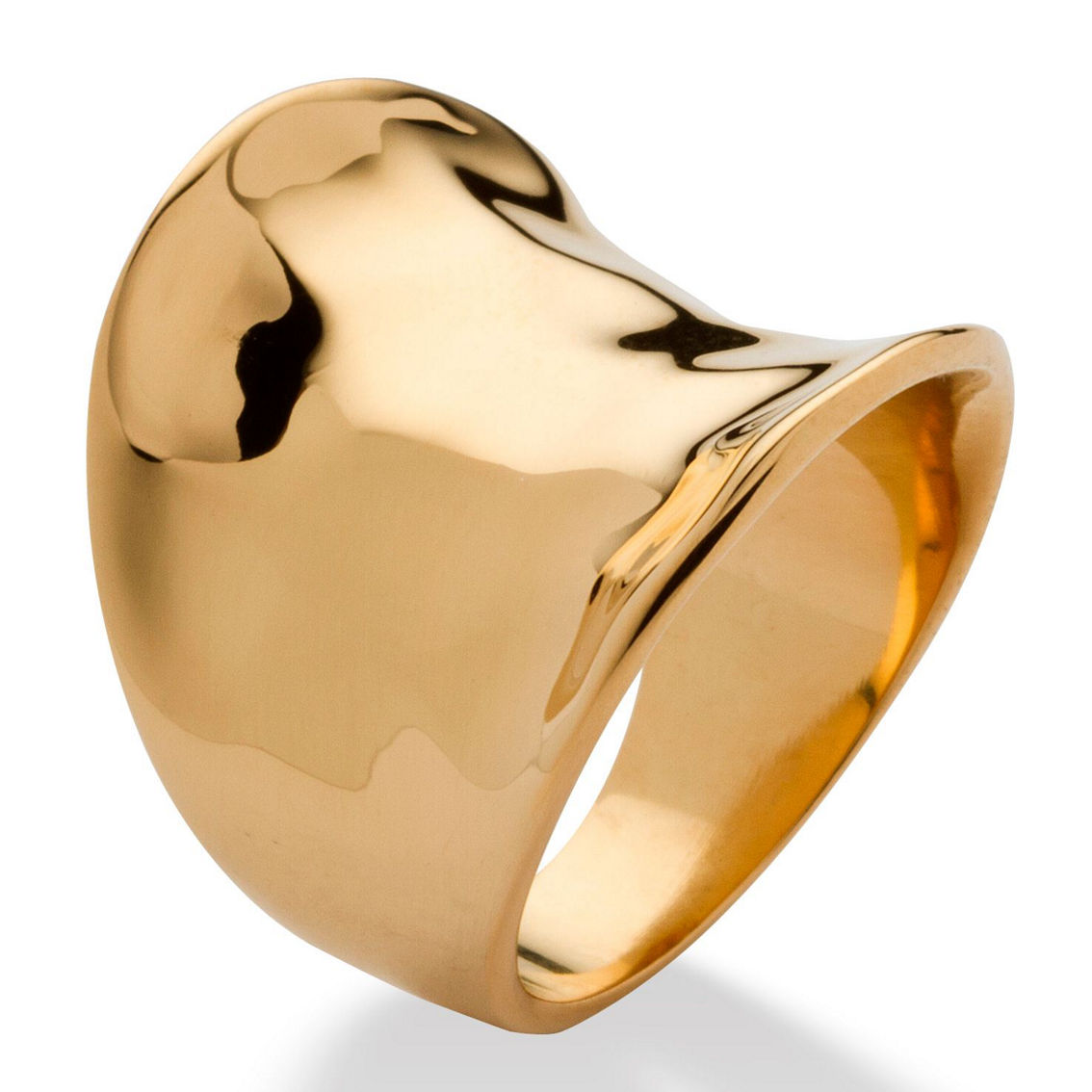 Concave Cigar Band Ring 18k Gold Plated - Image 4 of 5