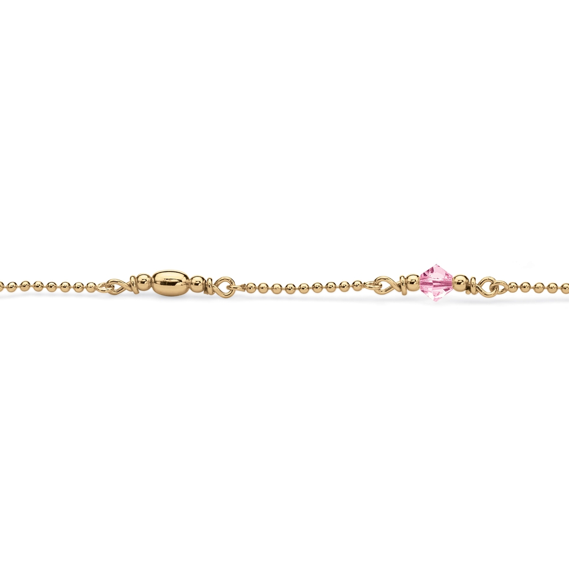 PalmBeach Birthstone Gold-Plated Sterling Silver Ankle Bracelet - Image 2 of 4