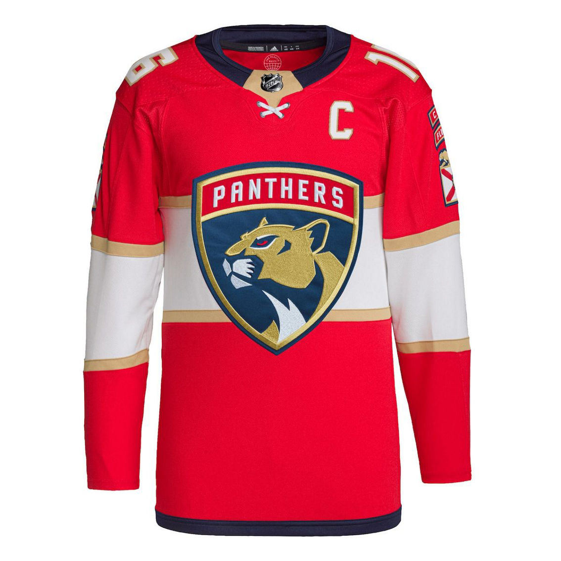 adidas Men's Captain Patch Aleksander Barkov Red Florida Panthers Home Primegreen Authentic Pro Player Jersey - Image 3 of 4
