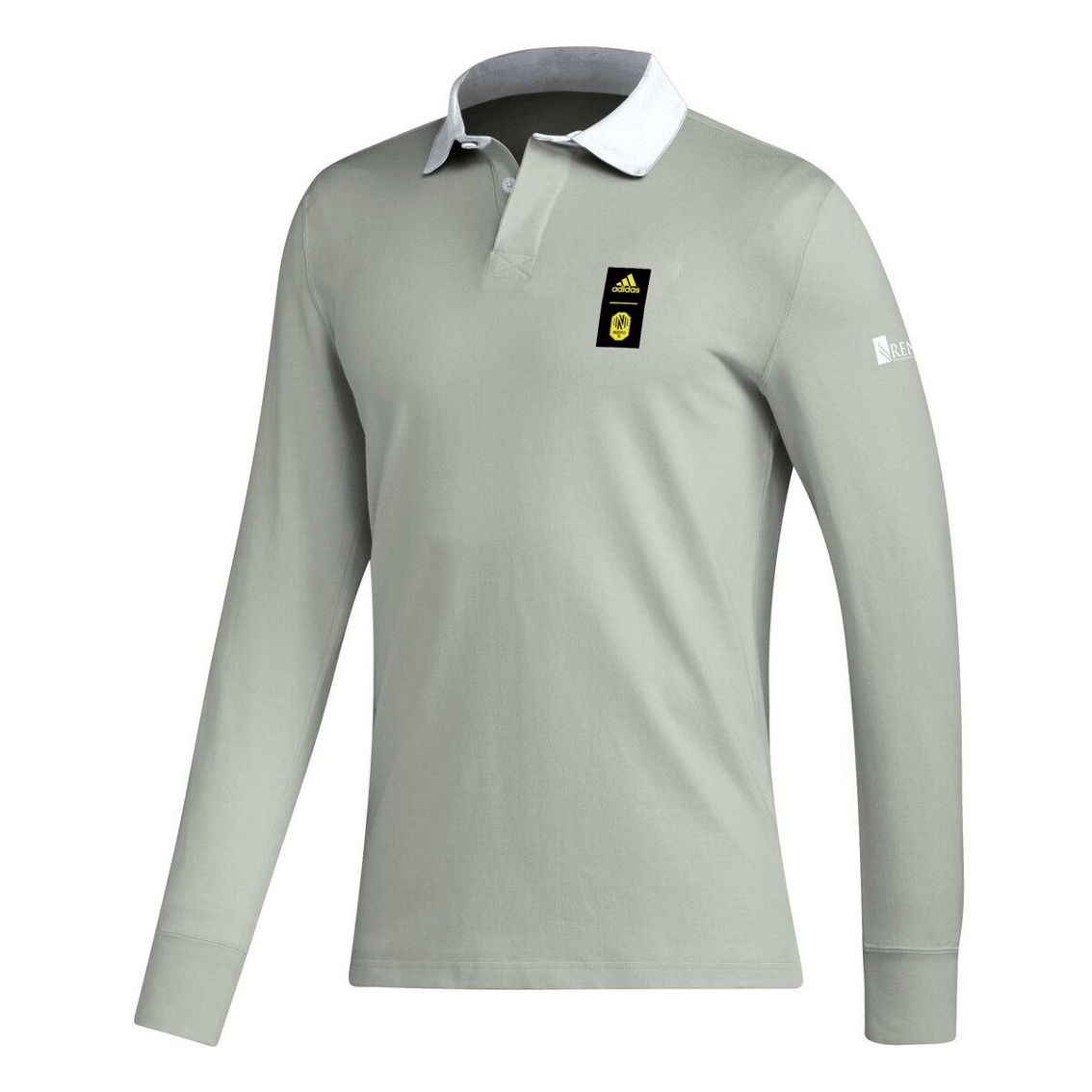 adidas Men's 2023 Player Gray Nashville SC Travel Long Sleeve Polo - Image 3 of 4