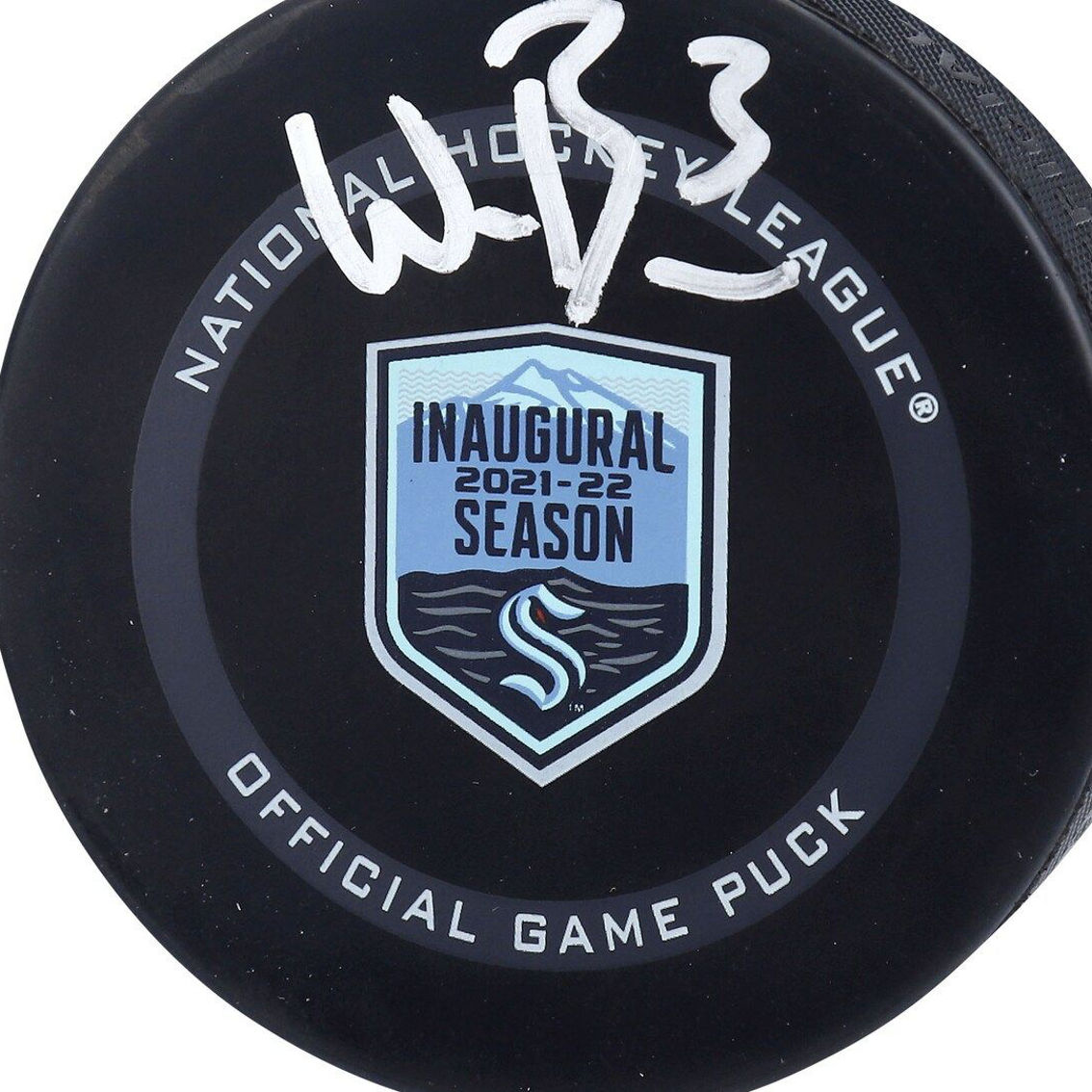 Fanatics Authentic Will Borgen Seattle Kraken Autographed 2021-22 Inaugural Season Official Game Puck - Image 2 of 3