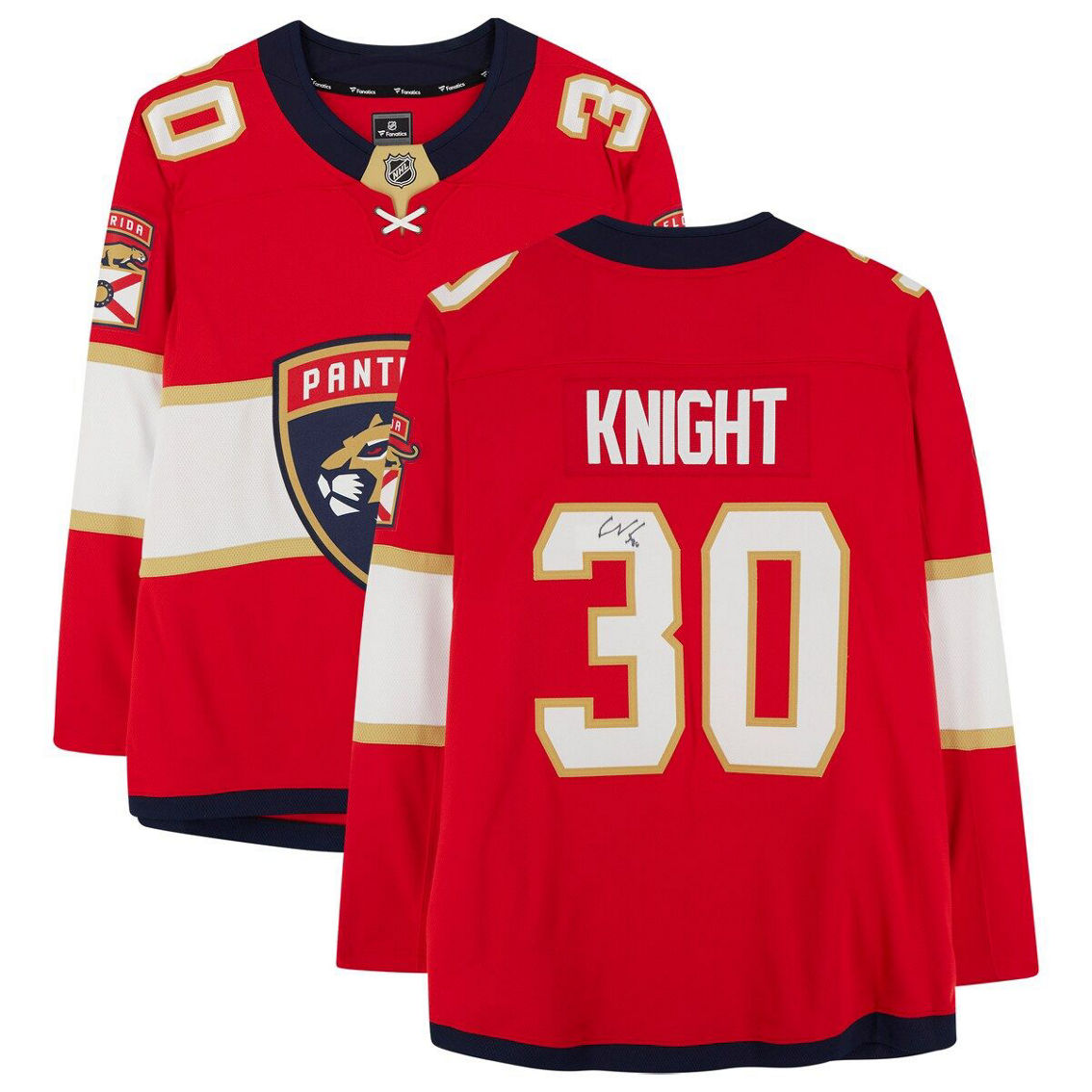 Fanatics Authentic Spencer Knight Red Florida Panthers Autographed Fanatics Breakaway Jersey - Image 2 of 4