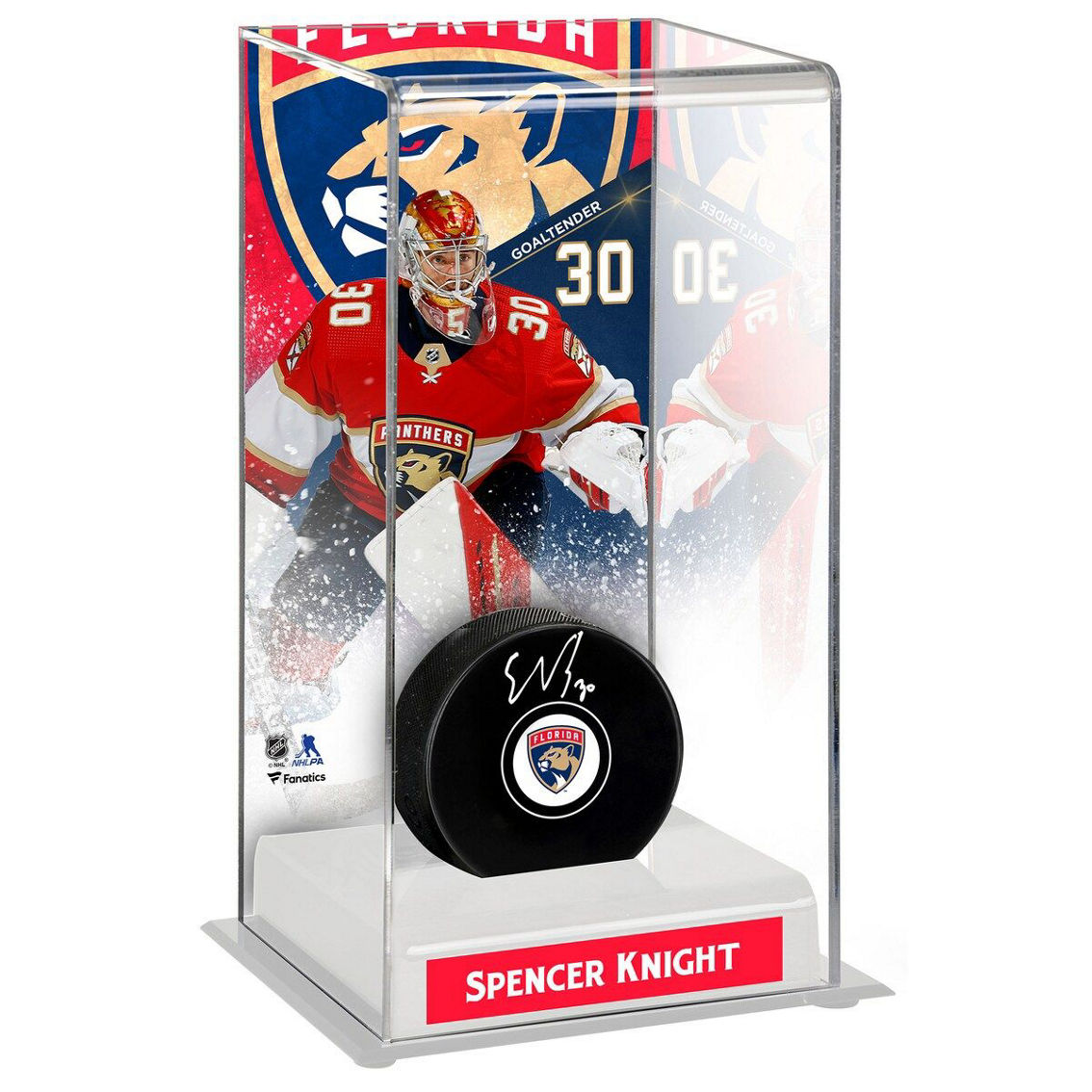 Fanatics Authentic Spencer Knight Florida Panthers Autographed Puck with Deluxe Tall Hockey Puck Case - Image 2 of 2