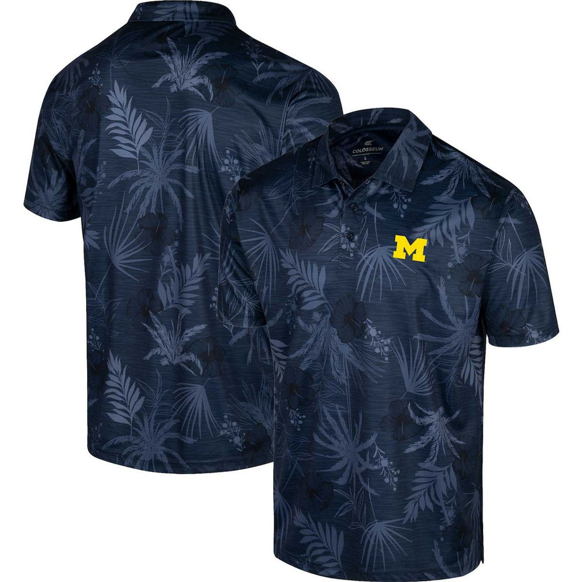 Colosseum Men's Navy Michigan Wolverines Palms Team Polo - Image 2 of 4