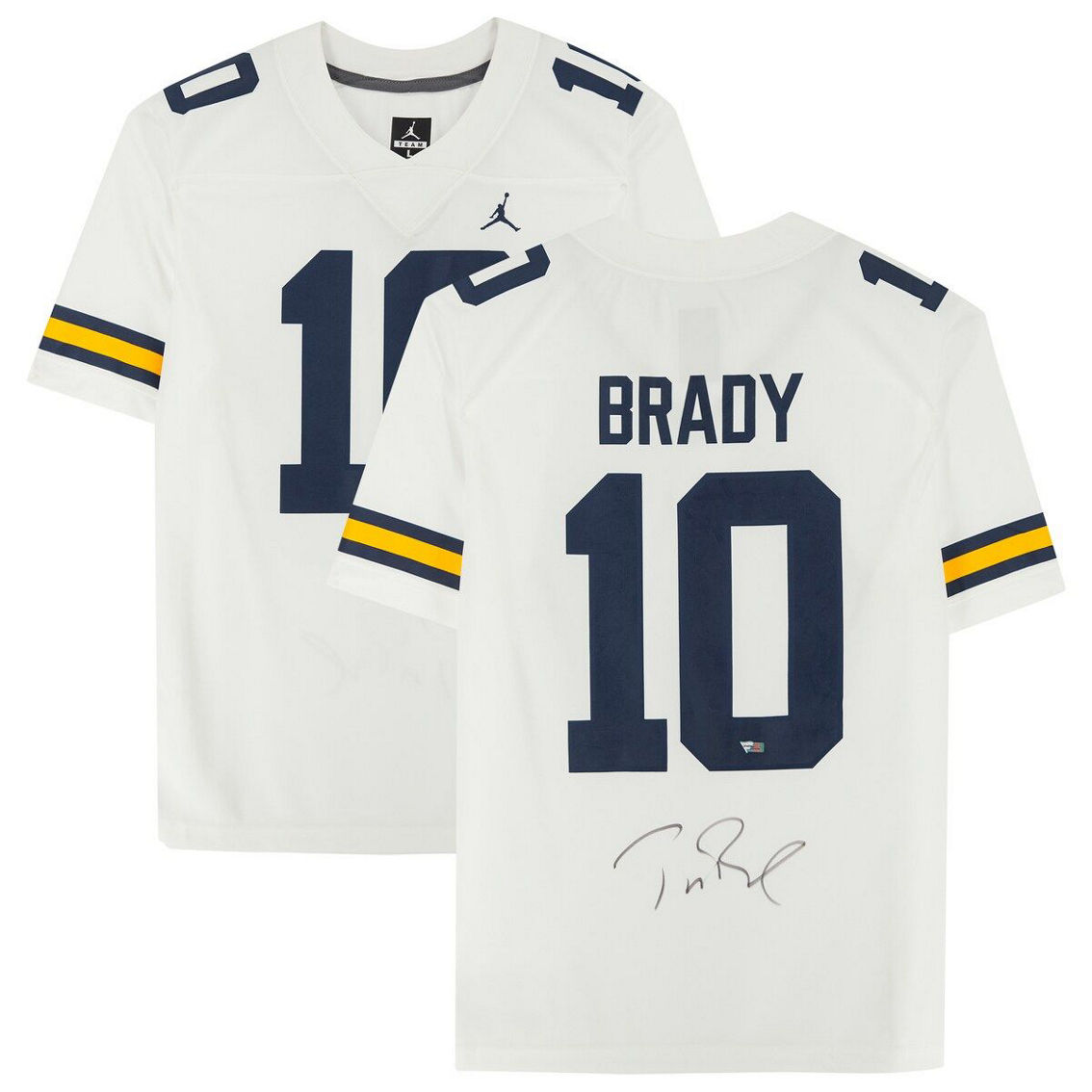 Fanatics Authentic Tom Brady White Michigan Wolverines Autographed Game Jersey - Image 2 of 4