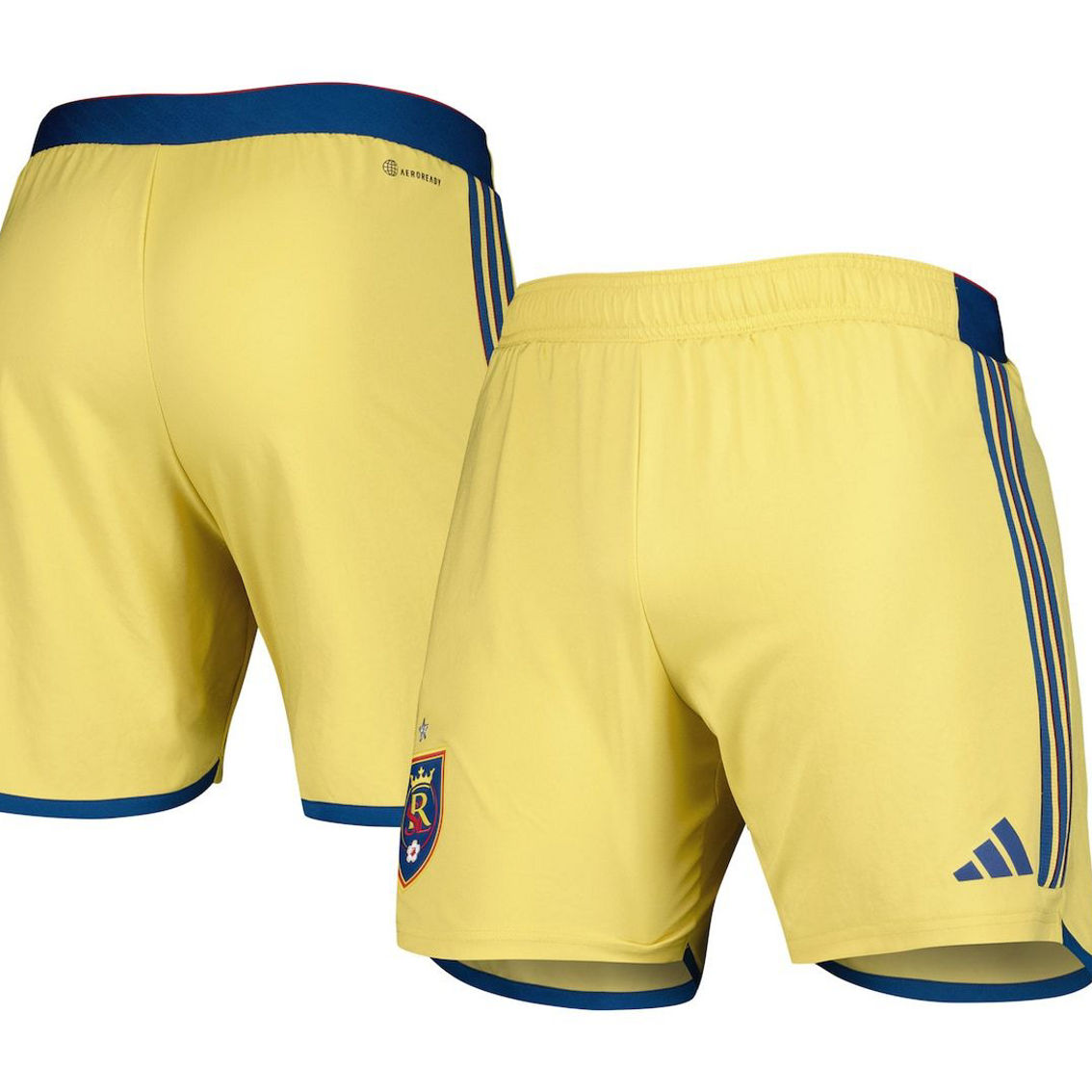 adidas Men's Gold Real Salt Lake 2023 Away AEROREADY Authentic Shorts - Image 2 of 4