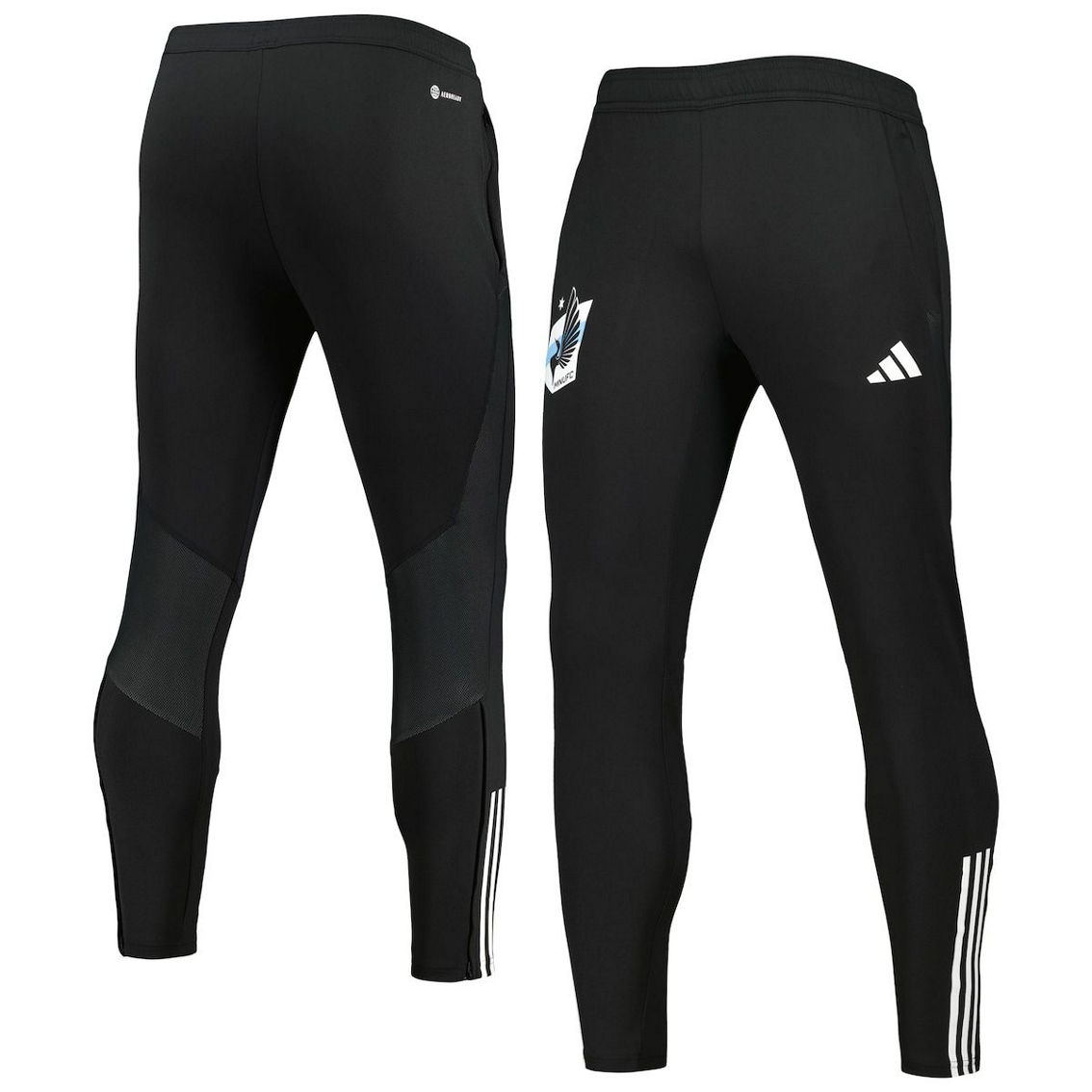 adidas Men's Black Minnesota United FC 2023 On-Field Team Crest AEROREADY Training Pants - Image 2 of 4