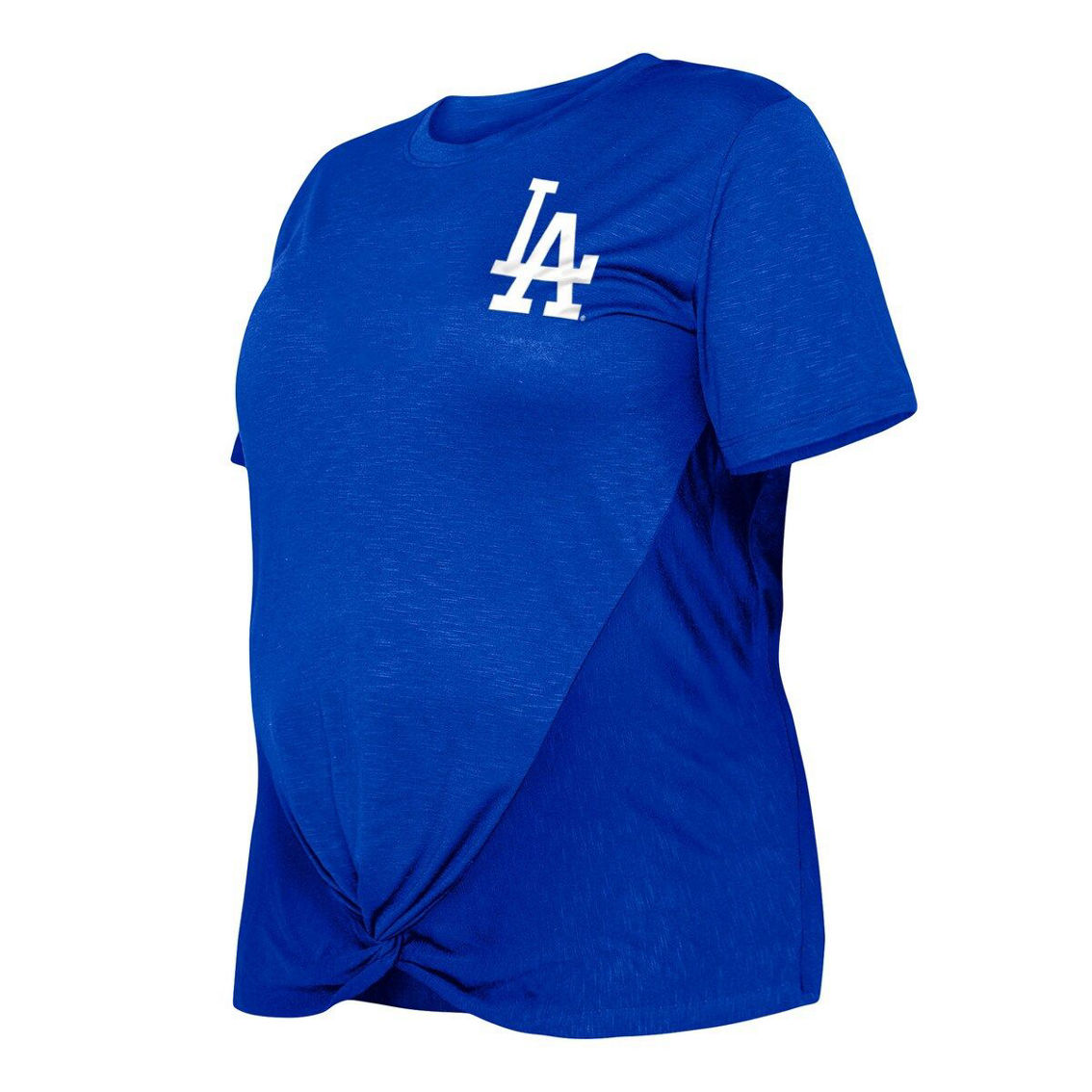 New Era Women's Royal Los Angeles Dodgers Plus Size Two-Hit Front Knot T-Shirt - Image 3 of 4