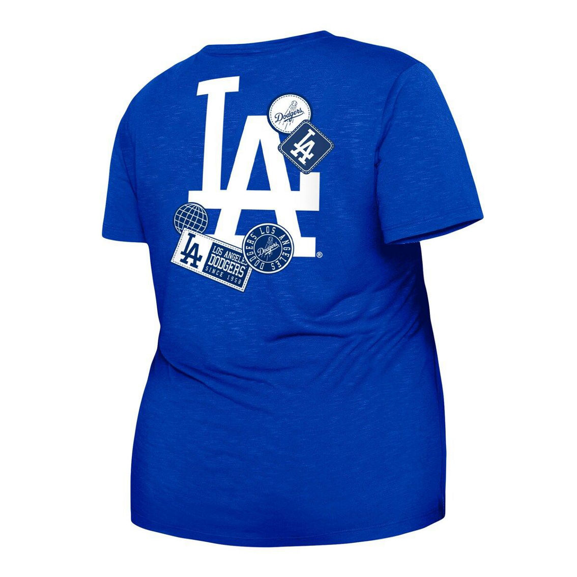 New Era Women's Royal Los Angeles Dodgers Plus Size Two-Hit Front Knot T-Shirt - Image 4 of 4