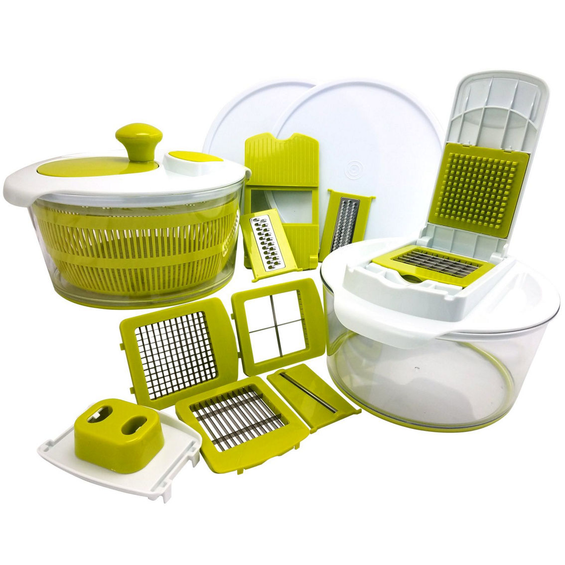 MegaChef 10-in-1 Multi-Use Salad Spinning Slicer, Dicer and Chopper with Interch - Image 3 of 5