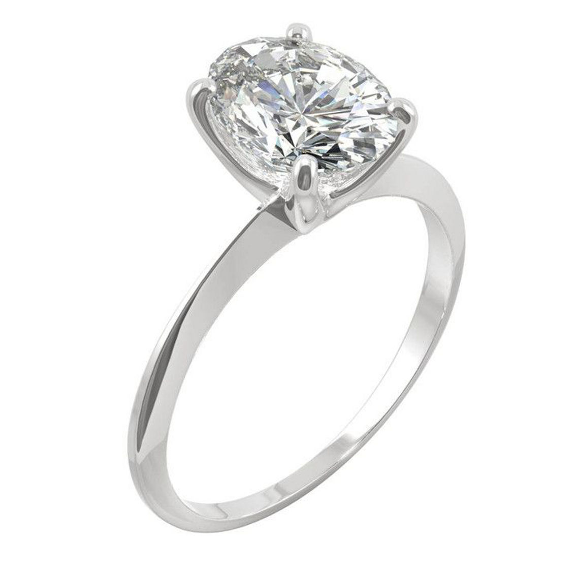 Charles & Colvard 2.10cttw Moissanite Oval Solitaire Ring in 14k White Gold - Image 2 of 5