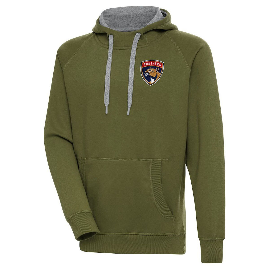Antigua Men's Olive Florida Panthers Victory Pullover Hoodie - Image 2 of 2