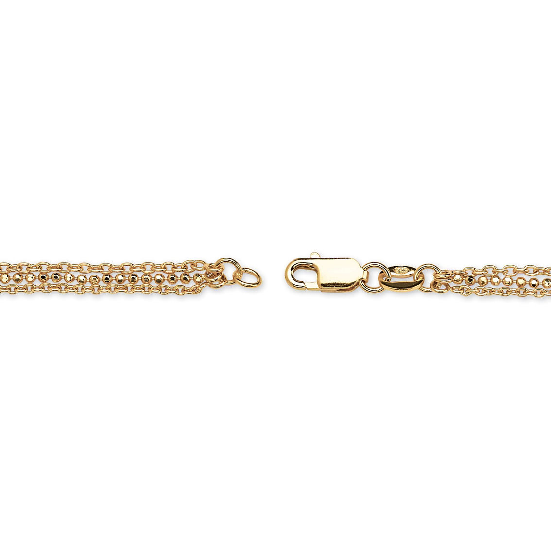 Triple-Strand Beaded Ankle Bracelet in 18k Gold-plated Sterling Silver - Image 2 of 4