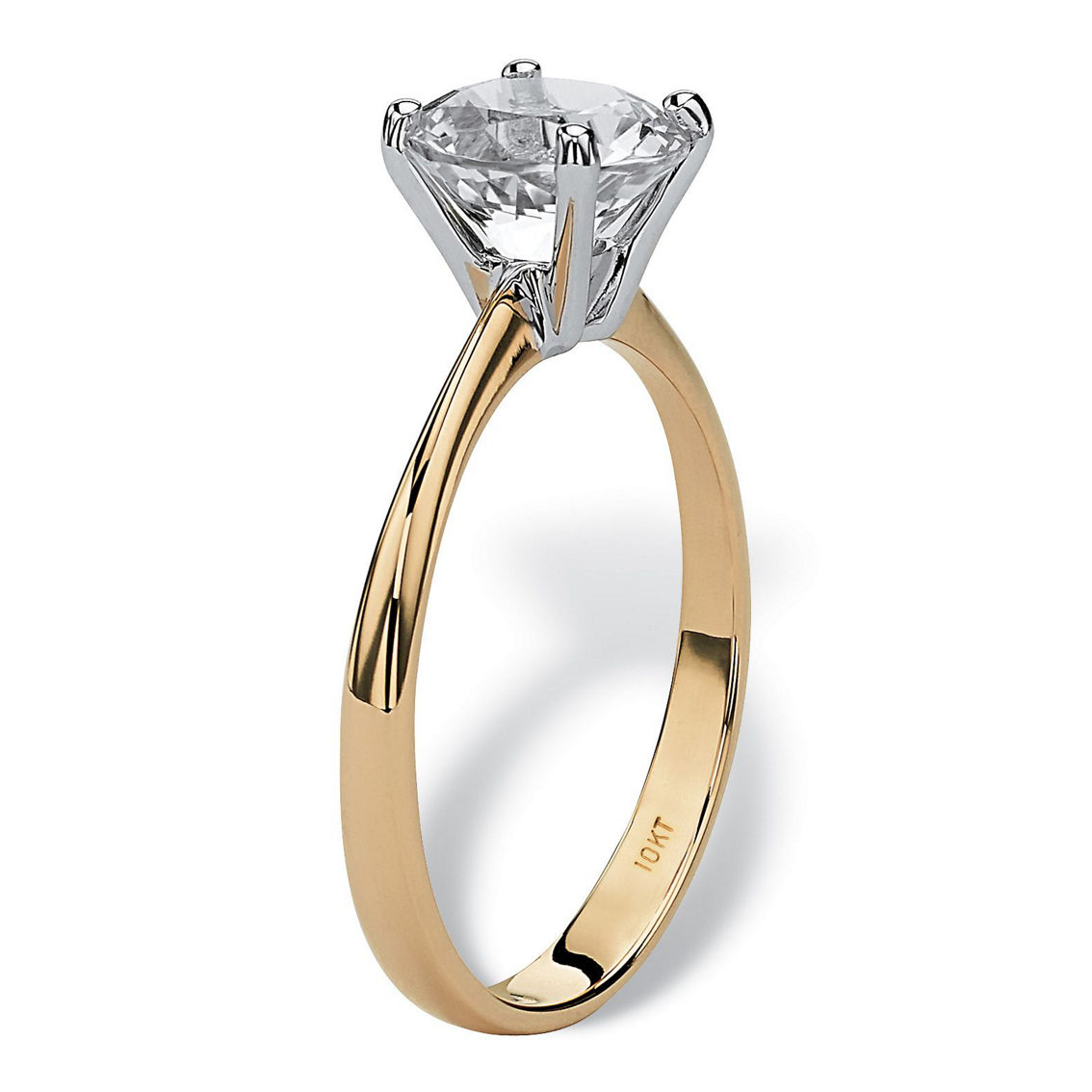 2.50-Carat Round Genuine Topaz 10k Yellow Gold Solitaire Bridal Engagement Ring - Image 2 of 5