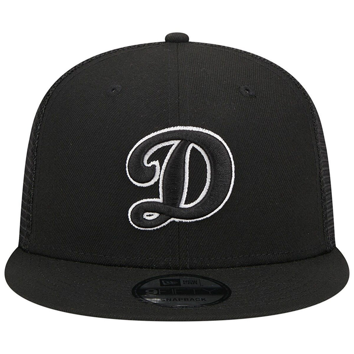 New Era Men's Black Los Angeles Dodgers Letter Trucker 9FIFTY Snapback Hat - Image 3 of 4