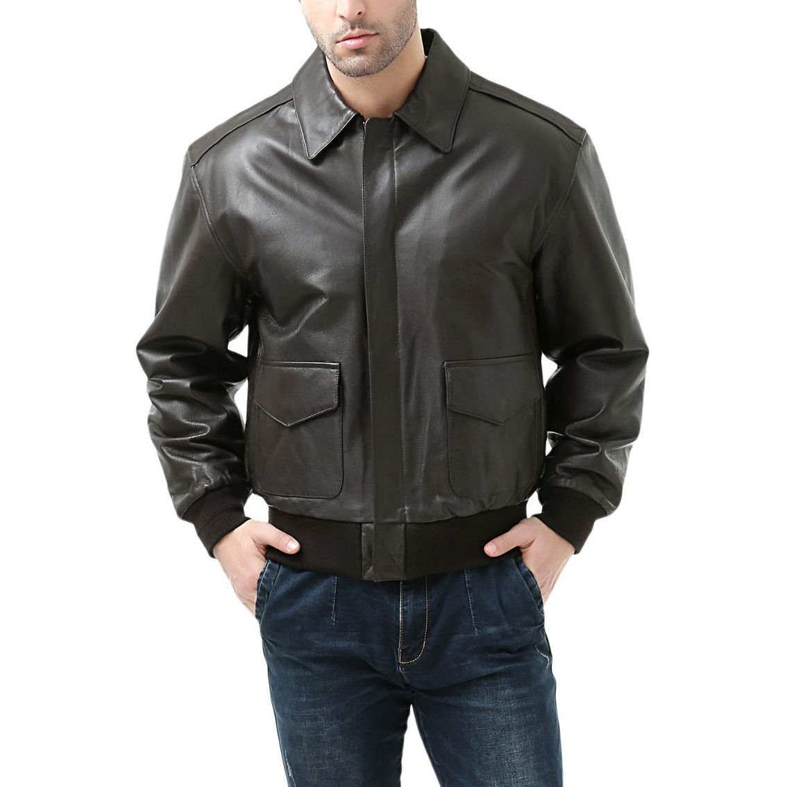 Landing Leathers Men Air Force A-2 Leather Flight Bomber Jacket - Regular & Tall - Image 2 of 5