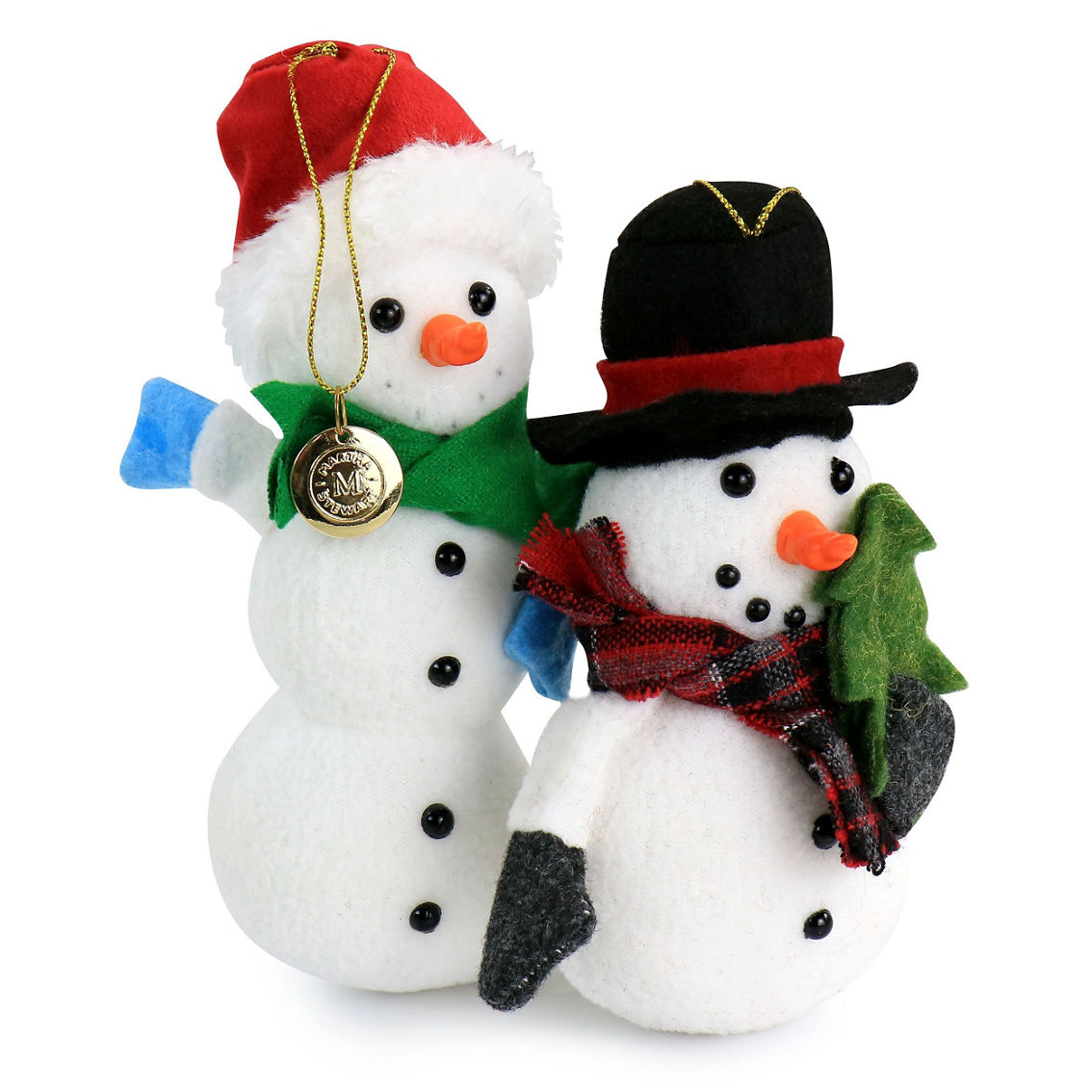 Martha Stewart Holiday Plush Polar Bear and Snowman 4 Piece Ornament Set in Whit - Image 2 of 5