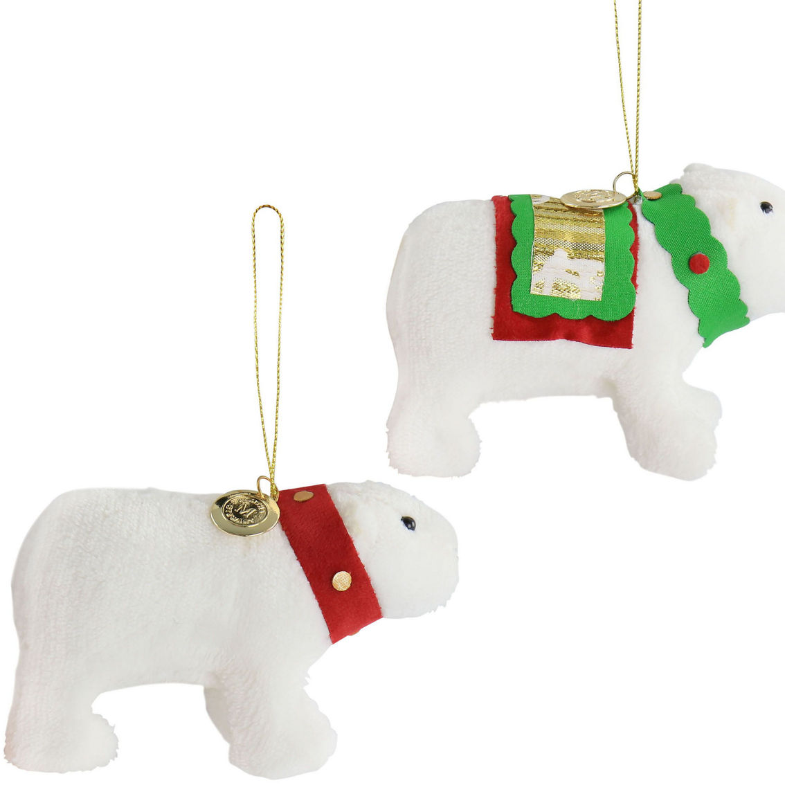 Martha Stewart Holiday Plush Polar Bear and Snowman 4 Piece Ornament Set in Whit - Image 5 of 5
