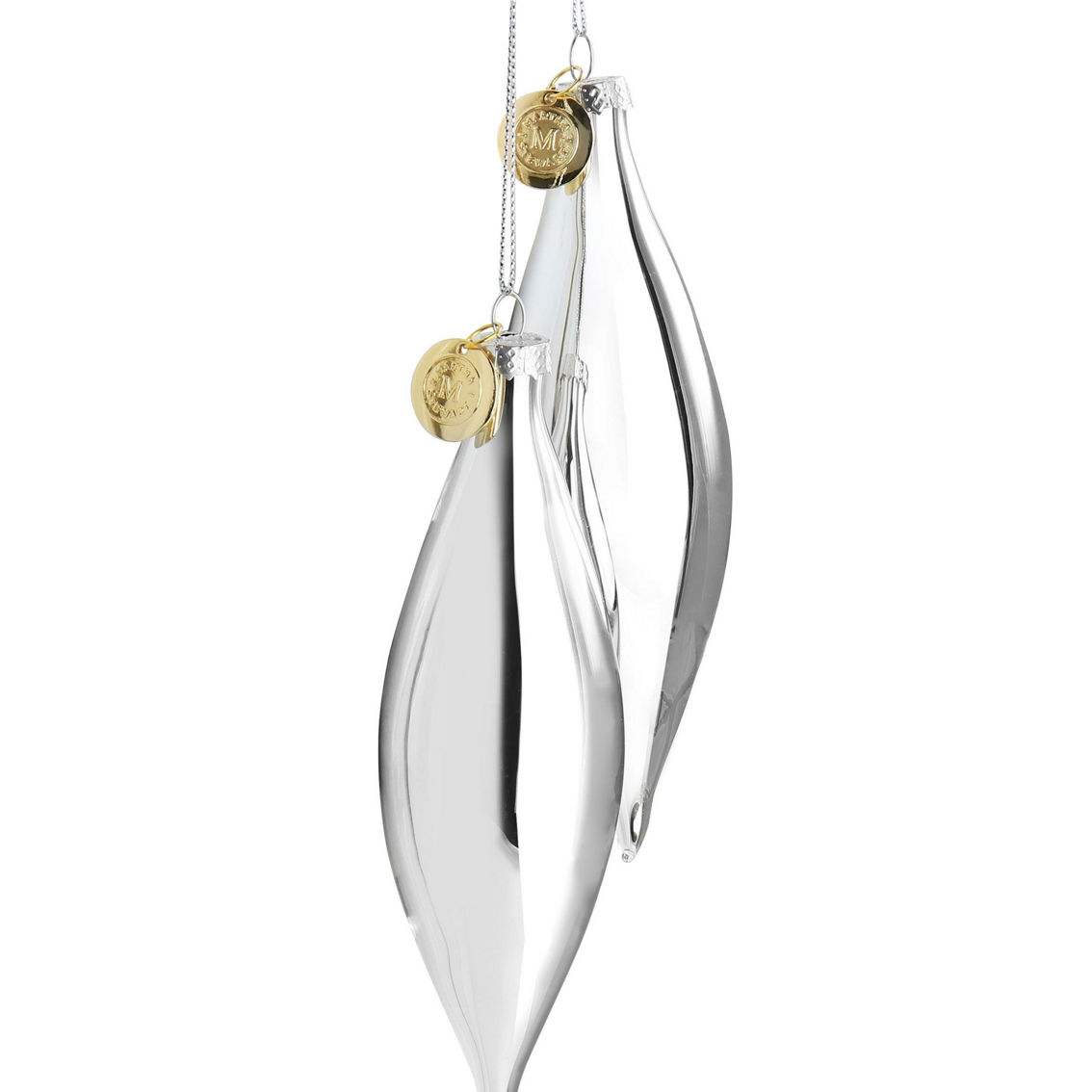 Martha Stewart Holiday Double Pointed 3 Piece Ornament Set in Silver - Image 2 of 4