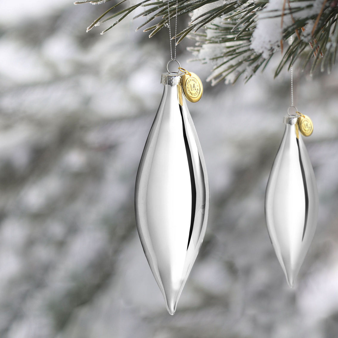 Martha Stewart Holiday Double Pointed 3 Piece Ornament Set in Silver - Image 4 of 4