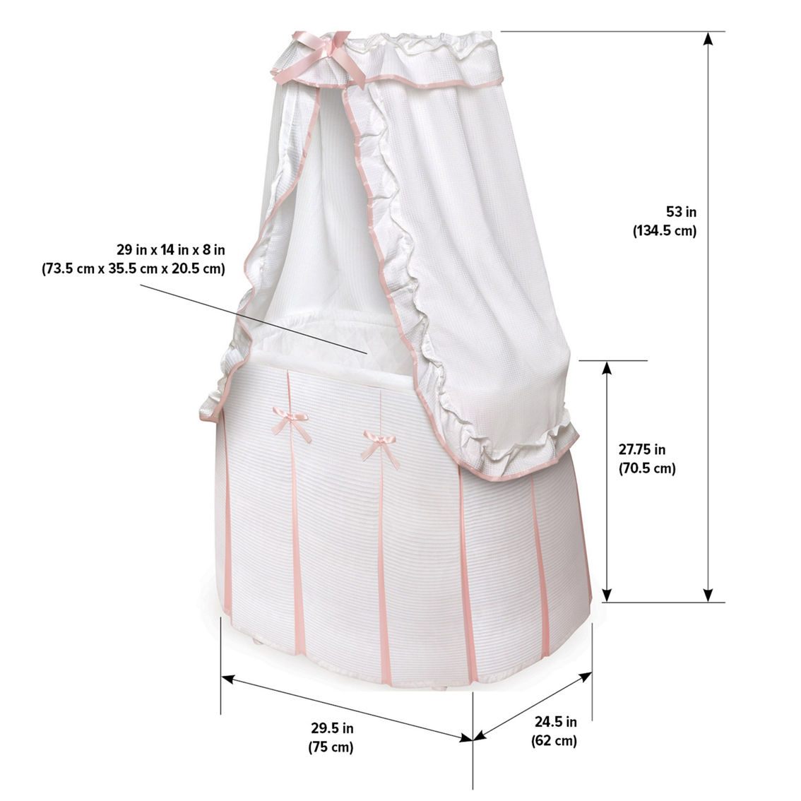 Badger Basket Majesty Baby Bassinet with Canopy - Image 4 of 5