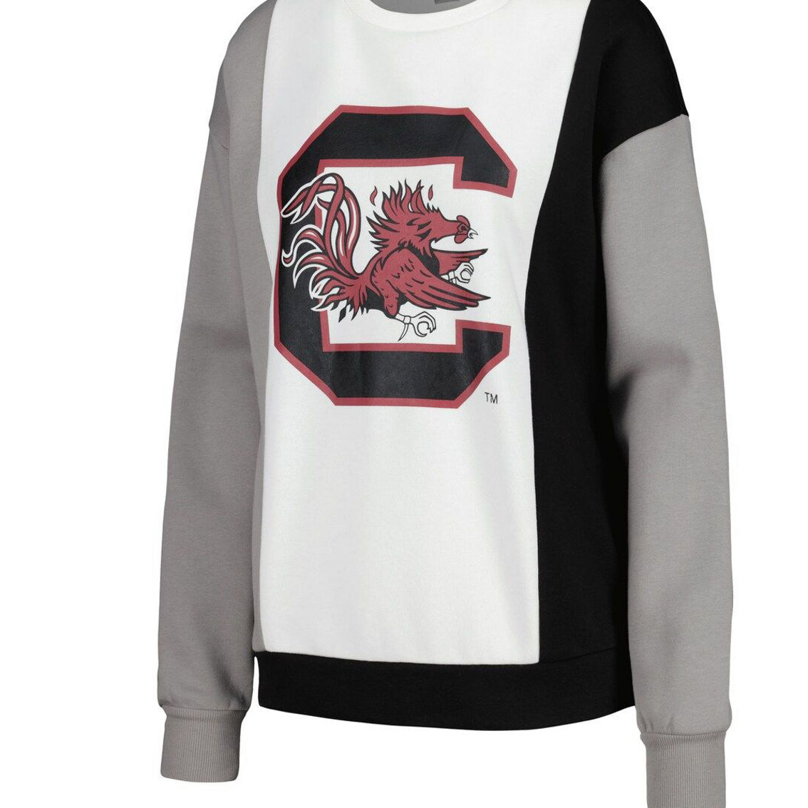 Gameday Couture Women's White/Black South Carolina Gamecocks Vertical Color-Block Pullover Sweatshirt - Image 3 of 4