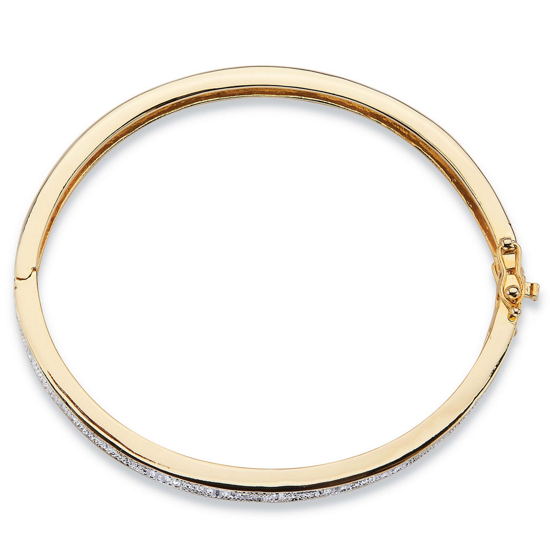 PalmBeach Diamond Accent 18k Gold-Plated Greek Key Bangle Bracelet 7.5