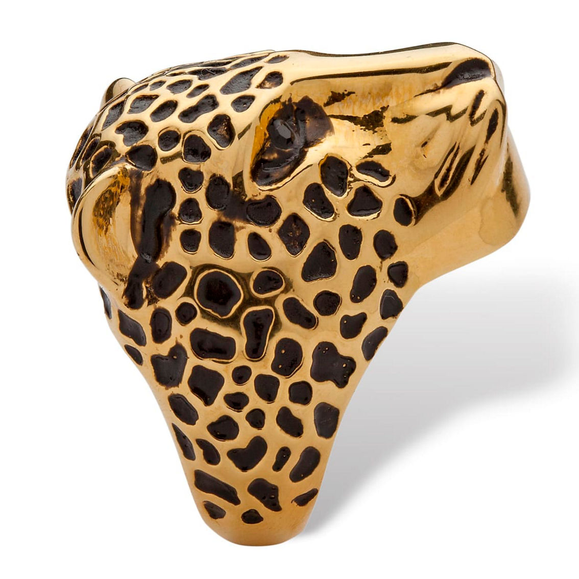 PalmBeach Black Pave Crystal Leopard Fashion Ring Yellow Gold-Plated - Image 2 of 5