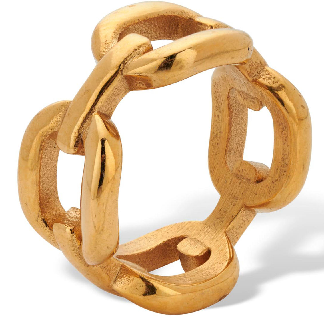 PalmBeach Gold Ion-Plated Stainless Steel Chain Link Ring - Image 2 of 5