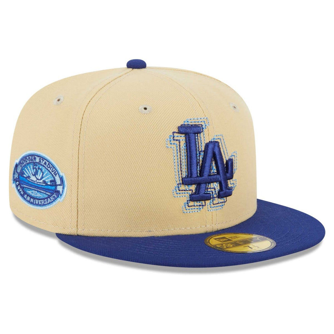New Era Men's Cream/Royal Los Angeles Dodgers Illusion 59FIFTY Fitted Hat - Image 2 of 4