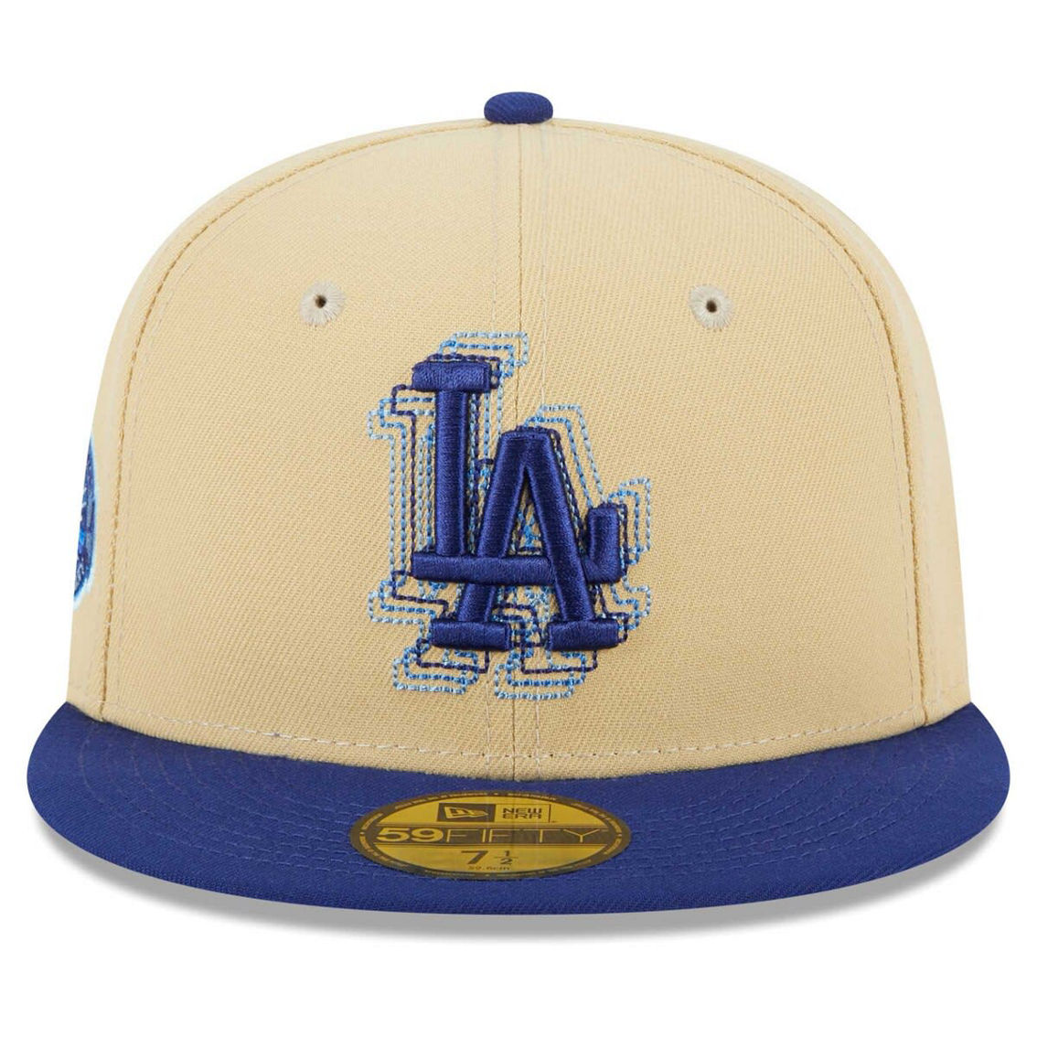 New Era Men's Cream/Royal Los Angeles Dodgers Illusion 59FIFTY Fitted Hat - Image 3 of 4