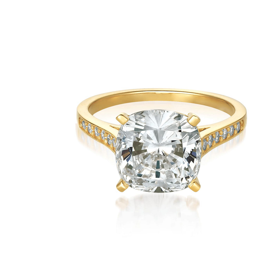 Crislu bliss cushion cut ring finished in 18kt yellow gold - Image 2 of 2