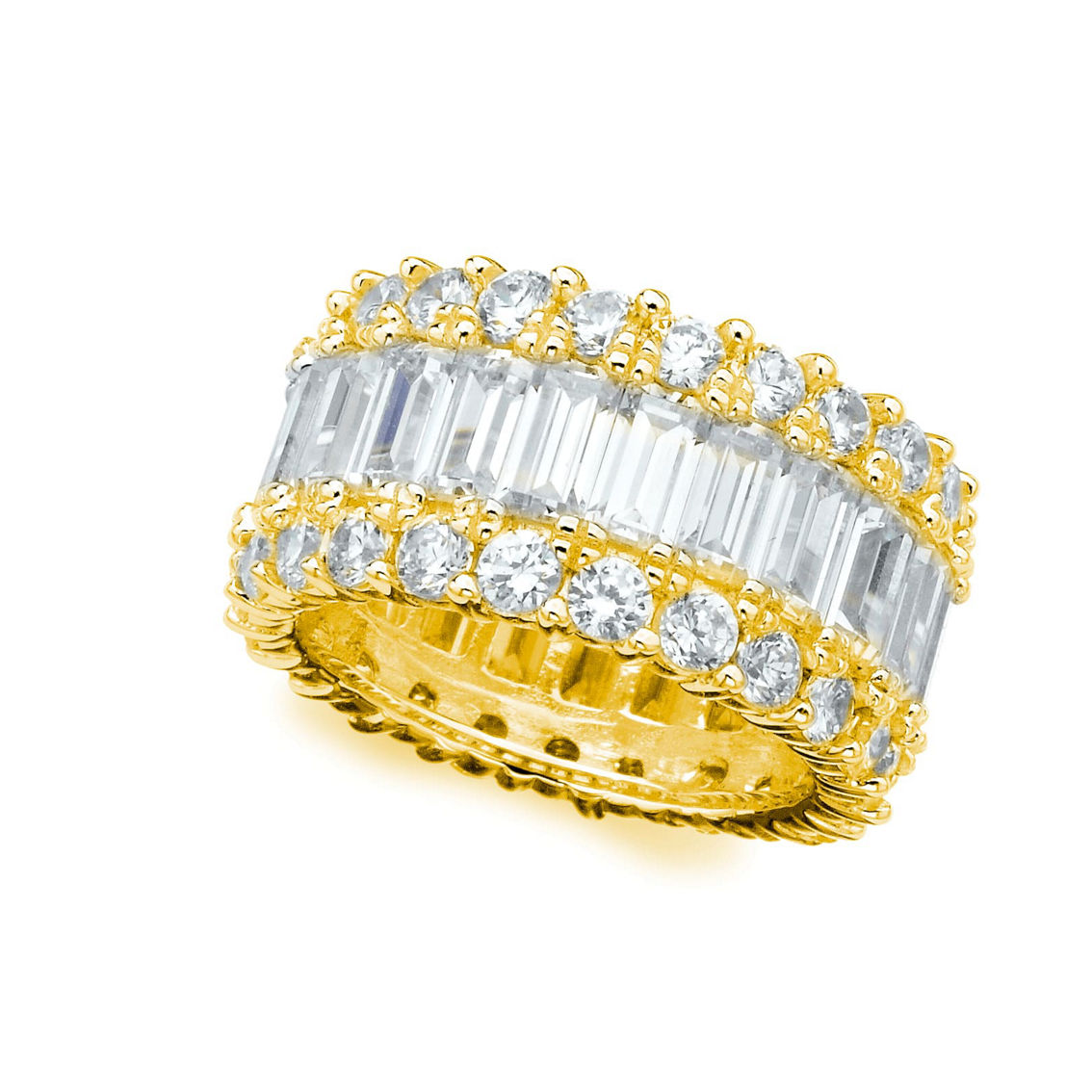 Crislu baguette eternity band finished in 18kt yellow gold - Image 2 of 2