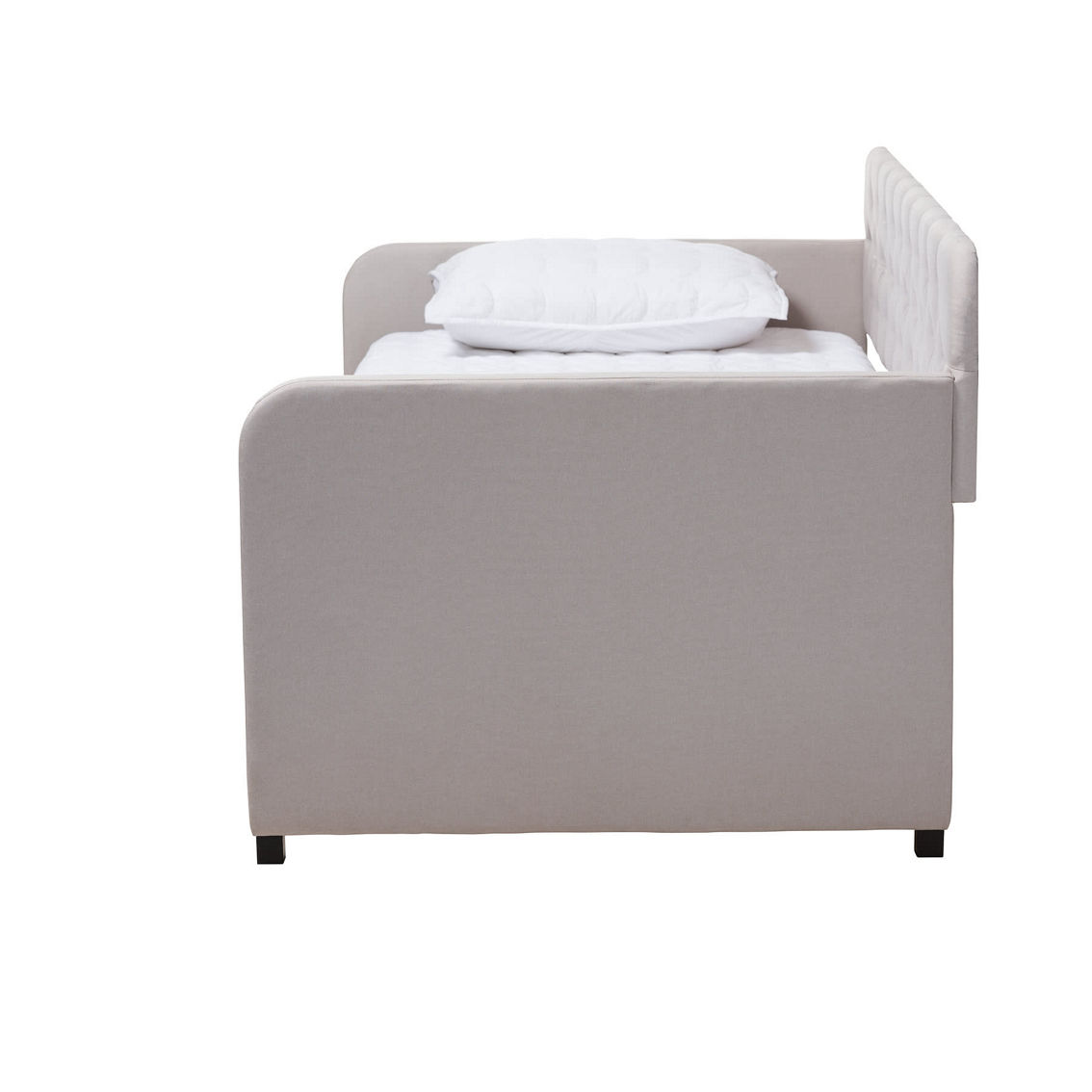 Baxton Studio Camelia Upholstered Twin Size Daybed with Trundle - Image 3 of 5