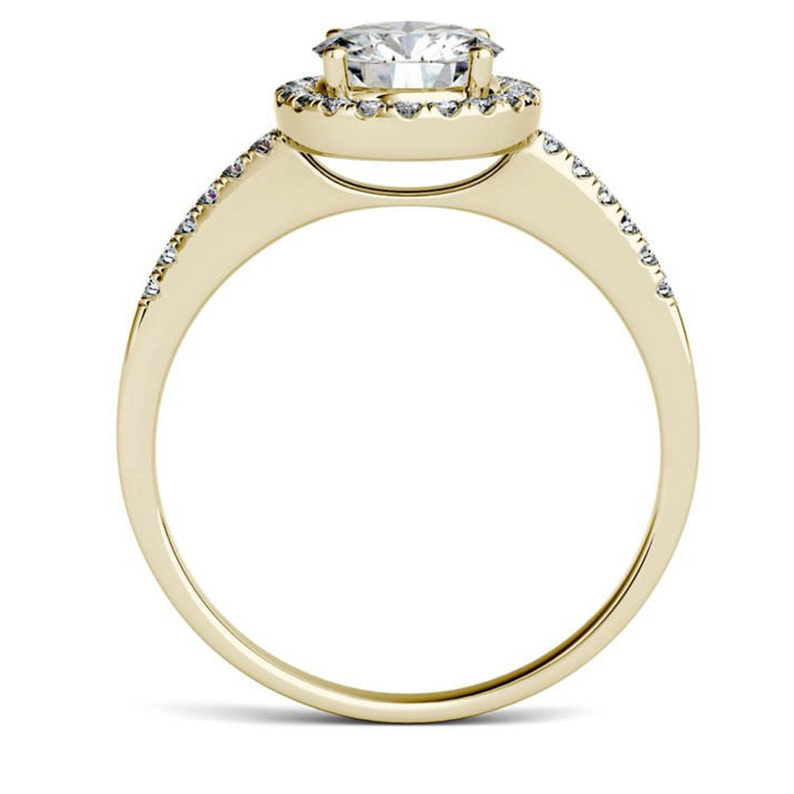 Charles & Colvard 1.30cttw Moissanite Halo Engagement Ring in 14k Yellow Gold - Image 2 of 5