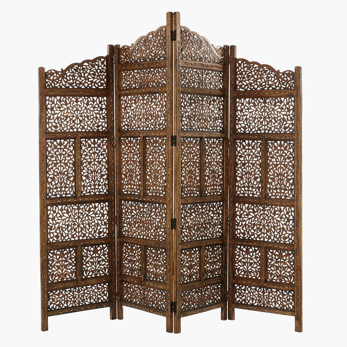 Morgan Hill Home Traditional Brown Wood Room Divider Screen - Image 3 of 5
