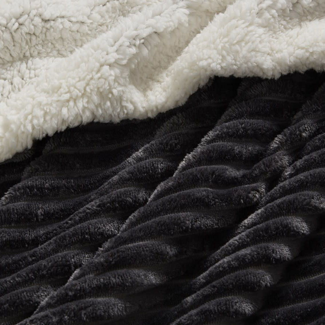 Perry Ellis Christopher Ribbed Flannel Plush Throw - Image 4 of 4